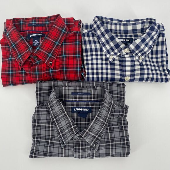 Lands' End XLarge Long Sleeve Button Down Traditional Fit ‎ - Bundle of 3 - Picture 1 of 16